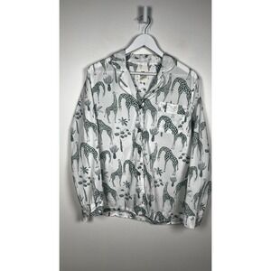 Woodstock Laundry Womens Size Large Organic Cotton Made In Africa Giraffe PJ Top